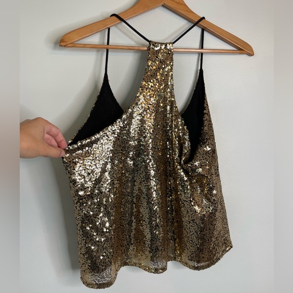 NWT Sundays Gold Sequin Viola Cami - Picture 7 of 11